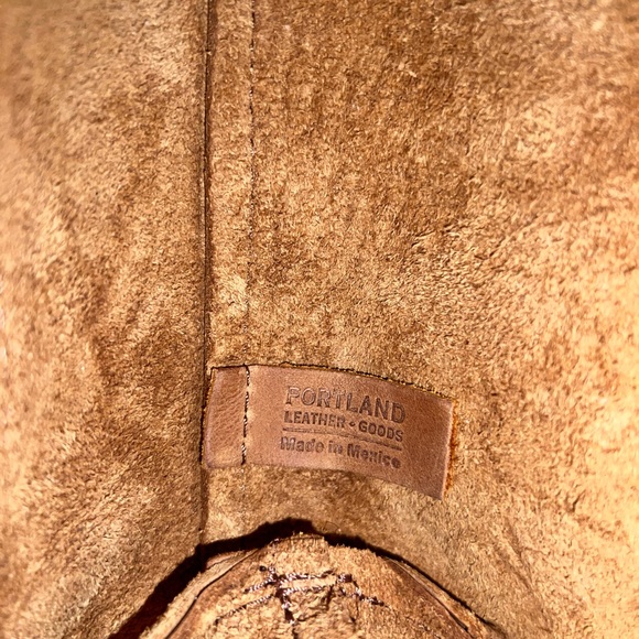 SOLD Portland Leather Goods WHEAT mini zip crossbody tote - Picture 8 of 10